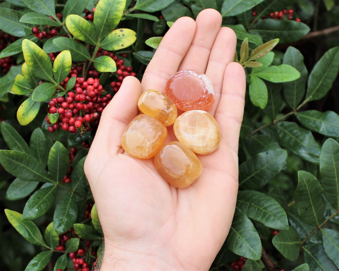 Honey Calcite Tumbled Stones