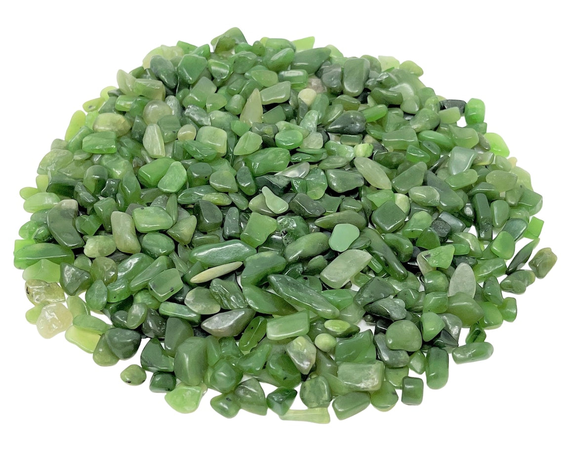 Jade Nephrite Semi Tumbled Gemstone Mini Chips