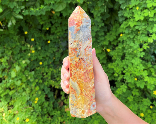 Lace Agate Decorative Tower