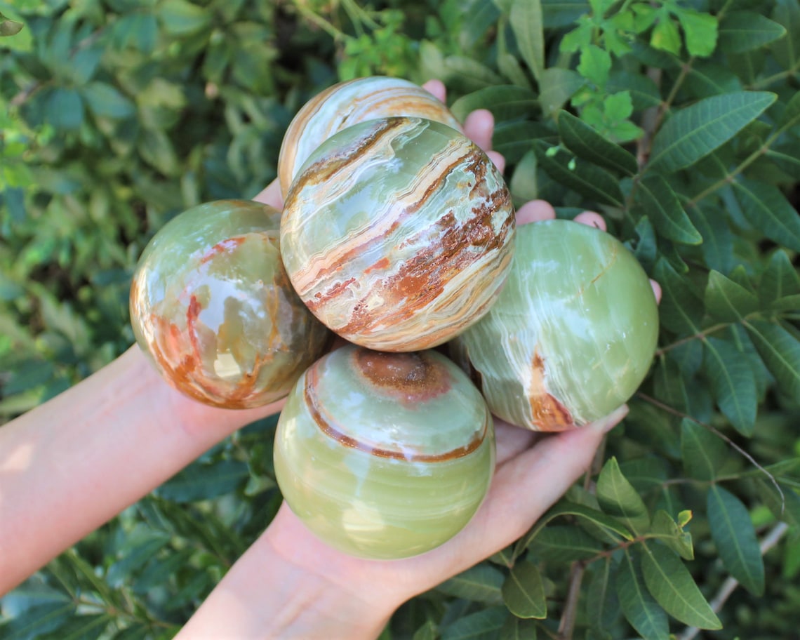 Large Onyx Crystal Sphere With Stand