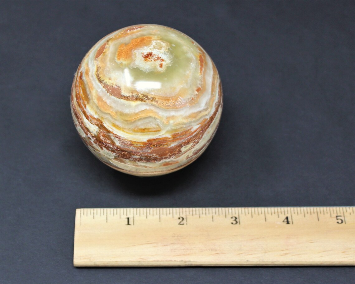 Large Onyx Crystal Sphere With Stand
