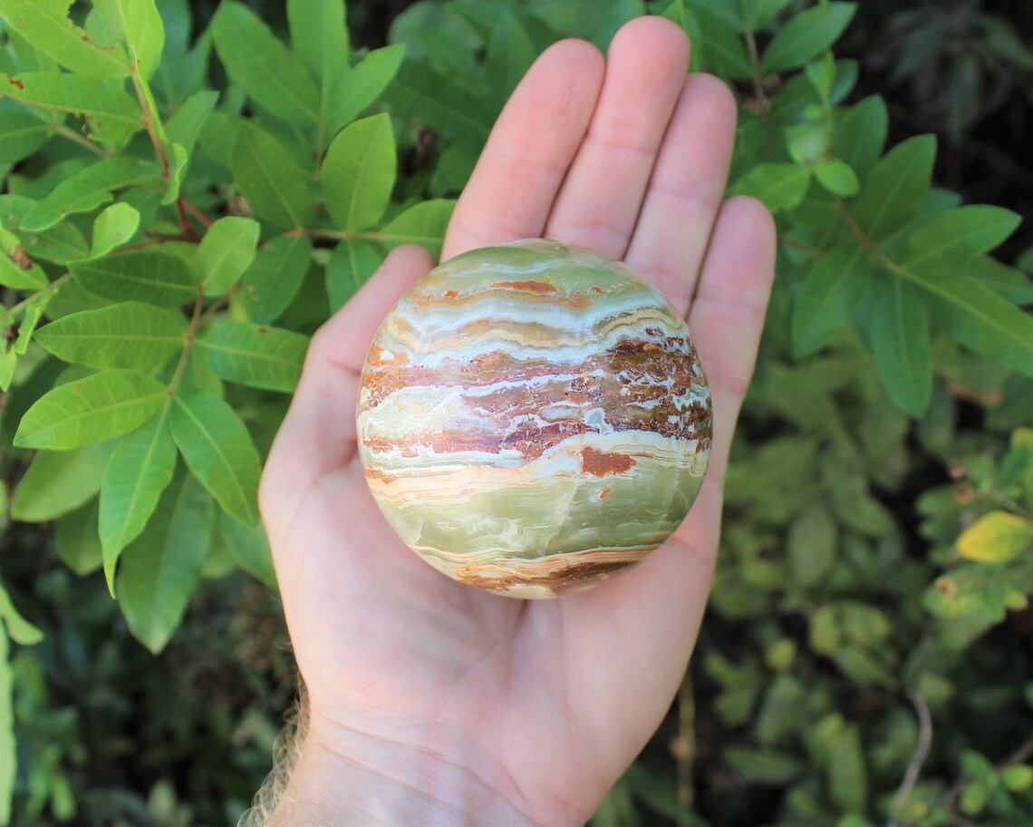 Large Onyx Crystal Sphere With Stand