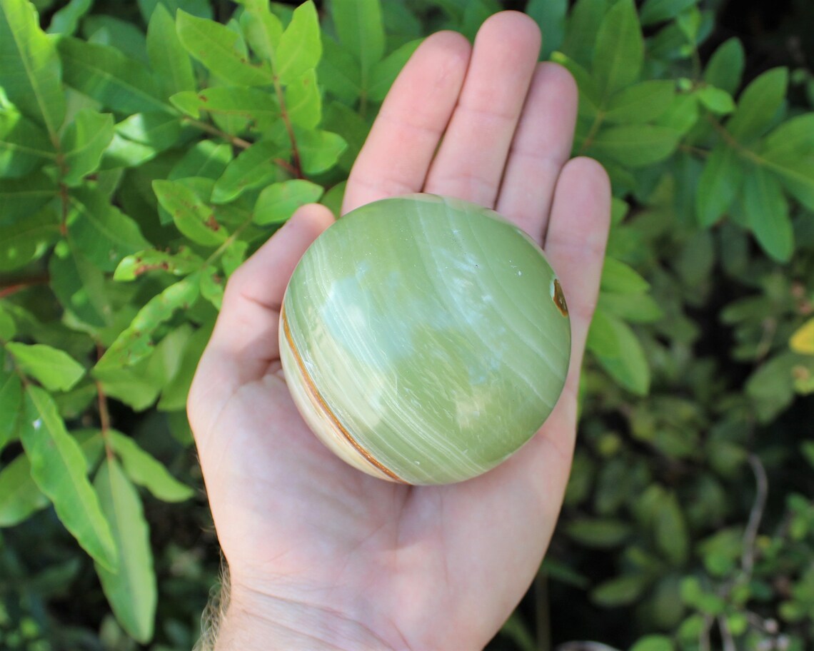 Large Onyx Crystal Sphere With Stand