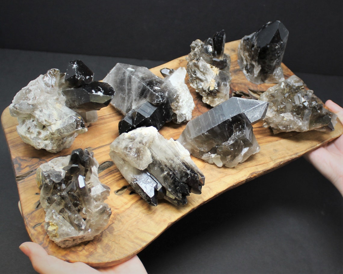 Large Smoky Quartz Clusters