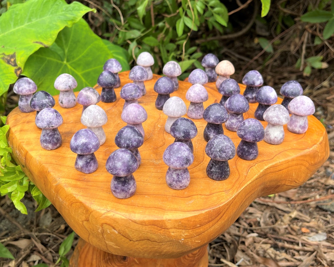 Lepidolite Crystal Mushrooms