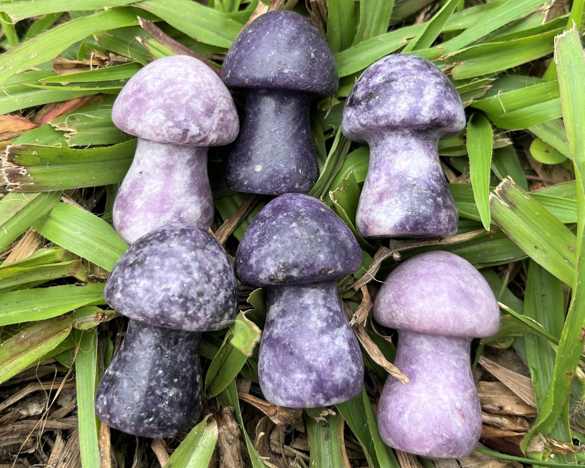Lepidolite Crystal Mushrooms