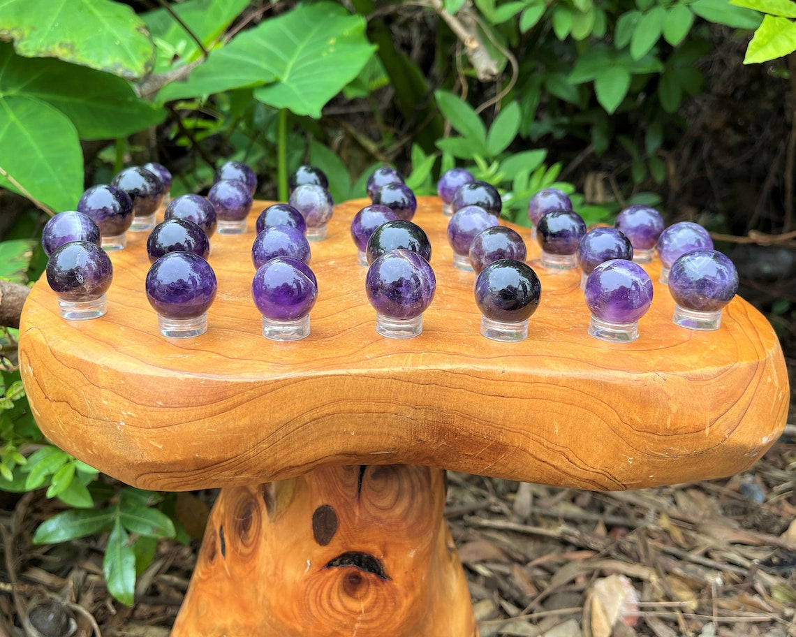 Mini Amethyst Crystal Sphere And Display Stand