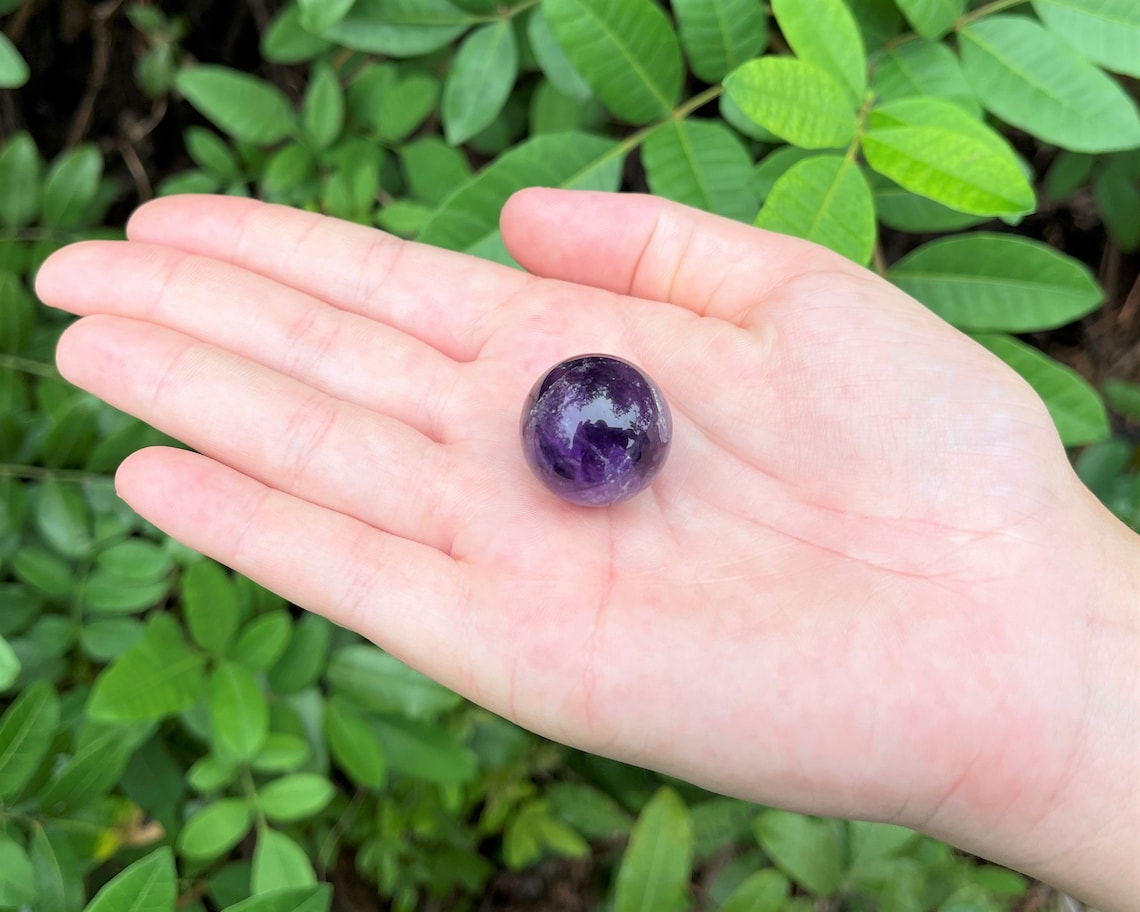 Mini Amethyst Crystal Sphere And Display Stand