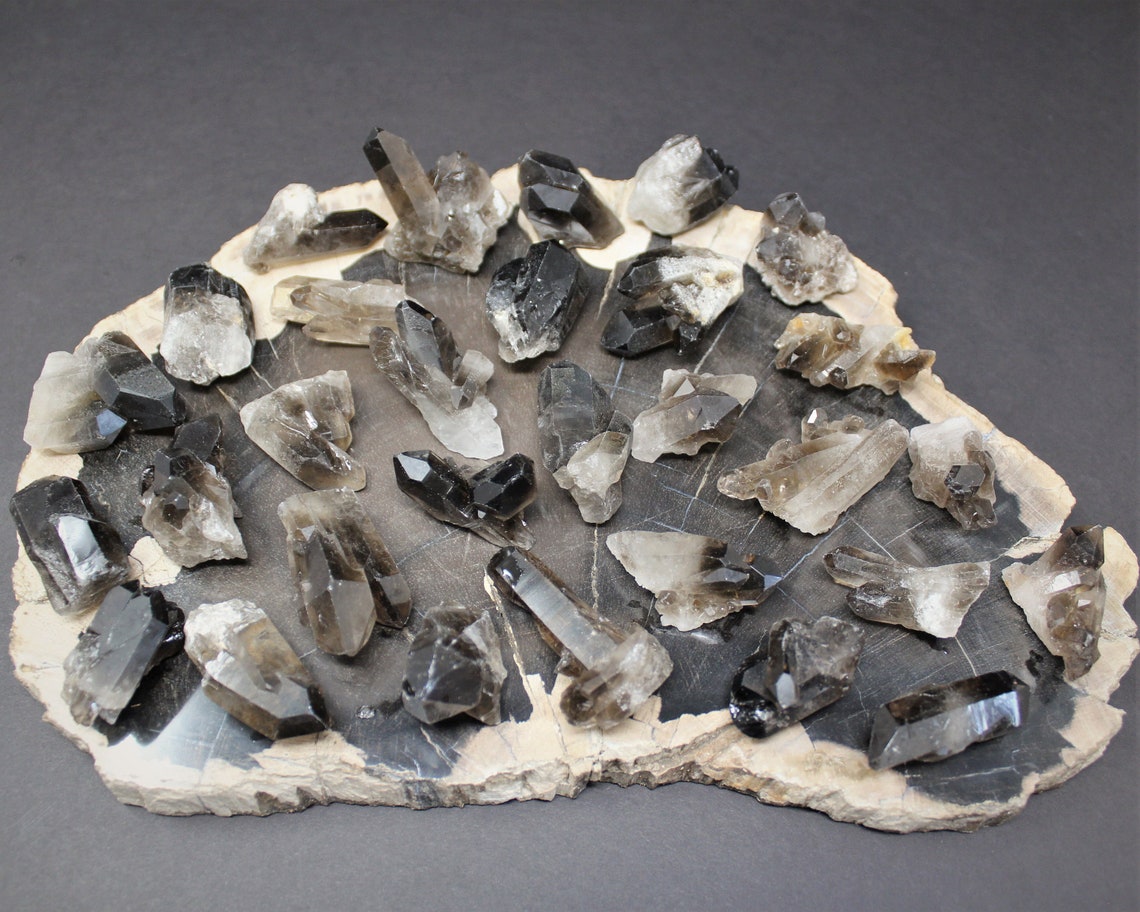 Mini Smoky Quartz Crystal Clusters