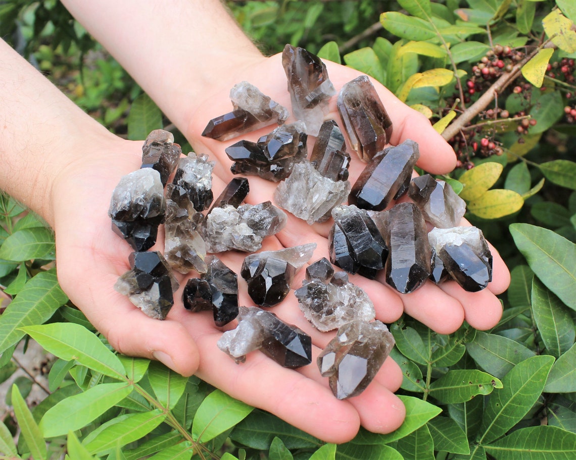 Mini Smoky Quartz Crystal Clusters