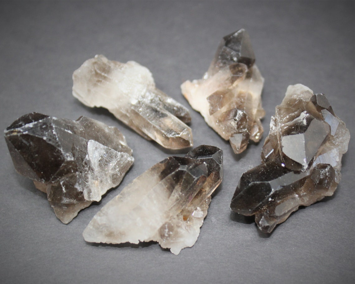 Mini Smoky Quartz Crystal Clusters