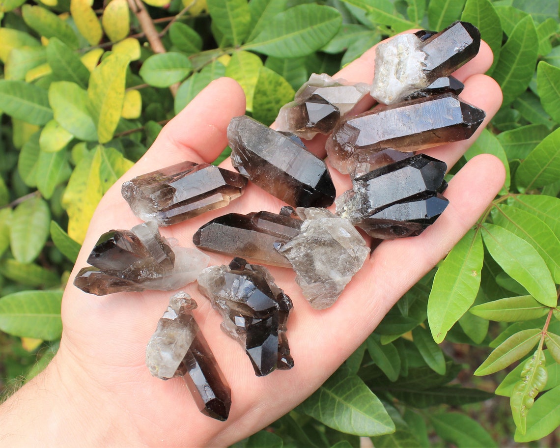 Mini Smoky Quartz Crystal Clusters