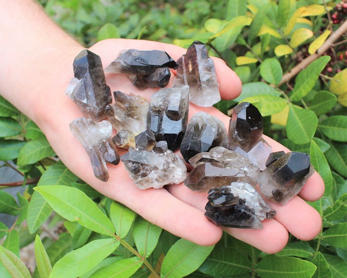 Mini Smoky Quartz Crystal Clusters