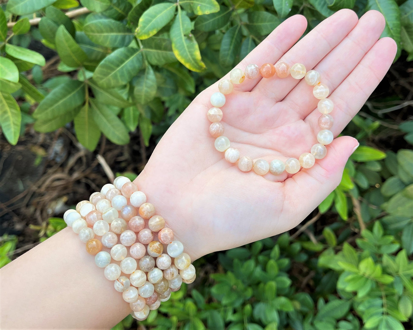 Moonstone Bead Bracelet
