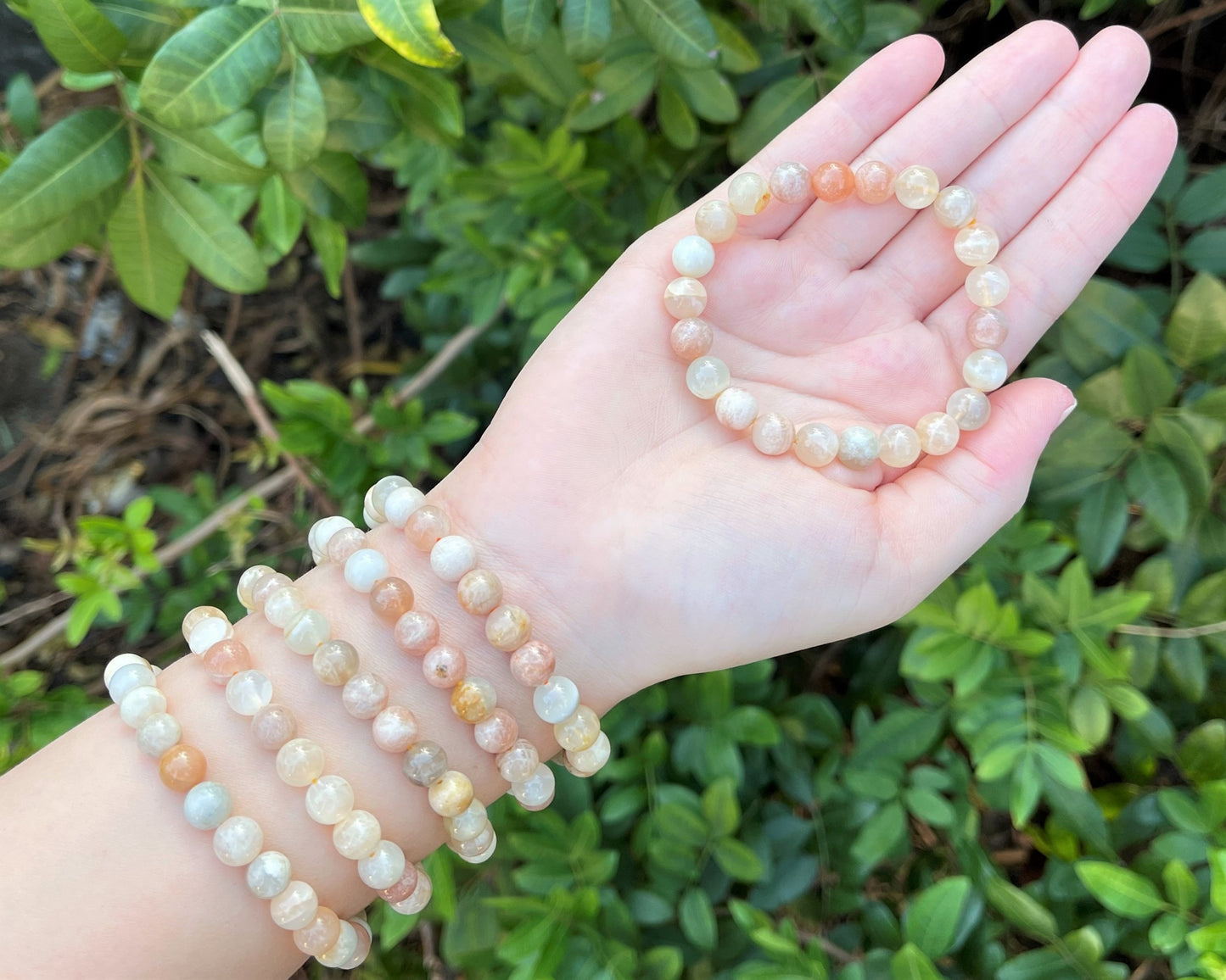Moonstone Bead Bracelet