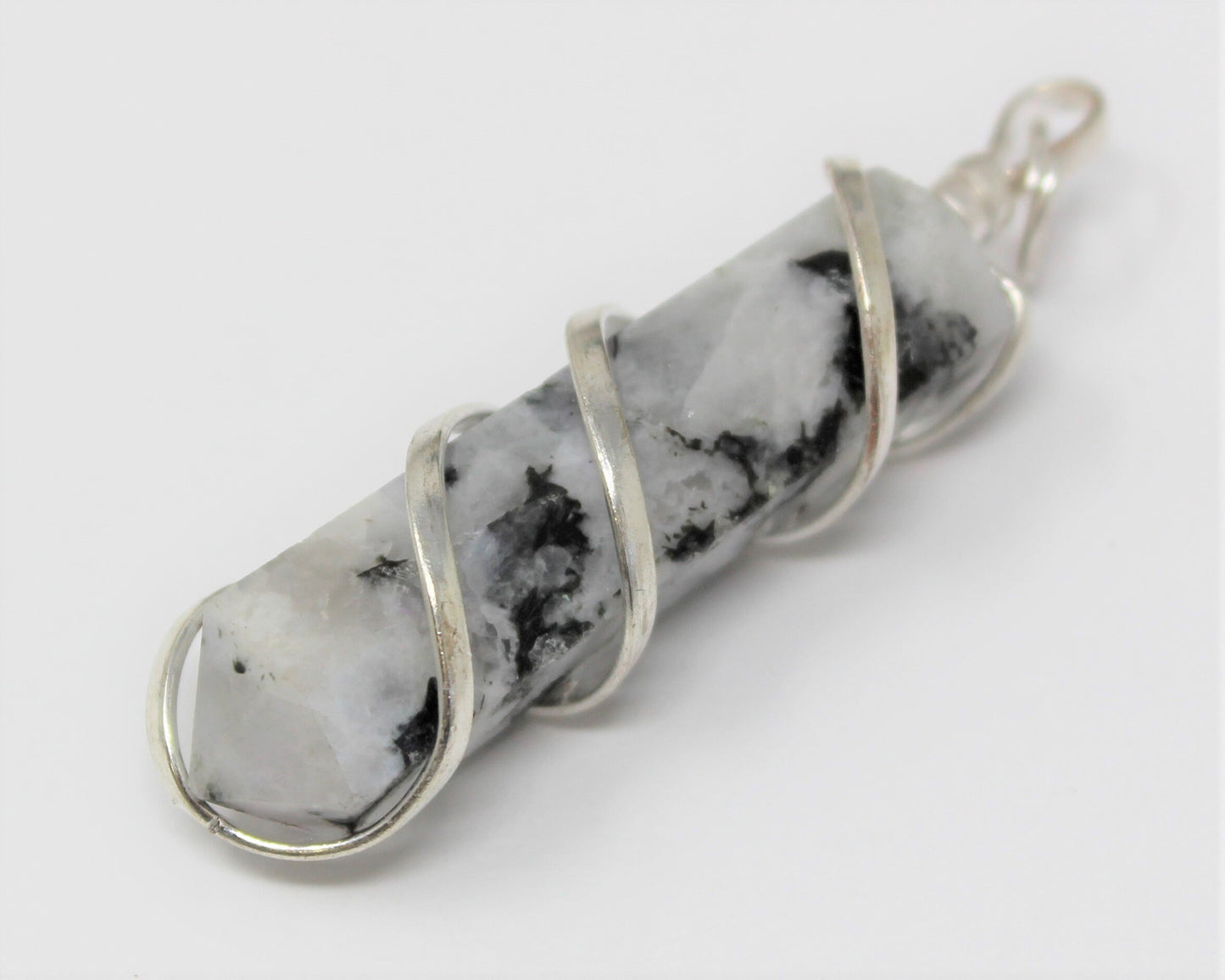 Moonstone Spiral Wire Wrapped Pendant