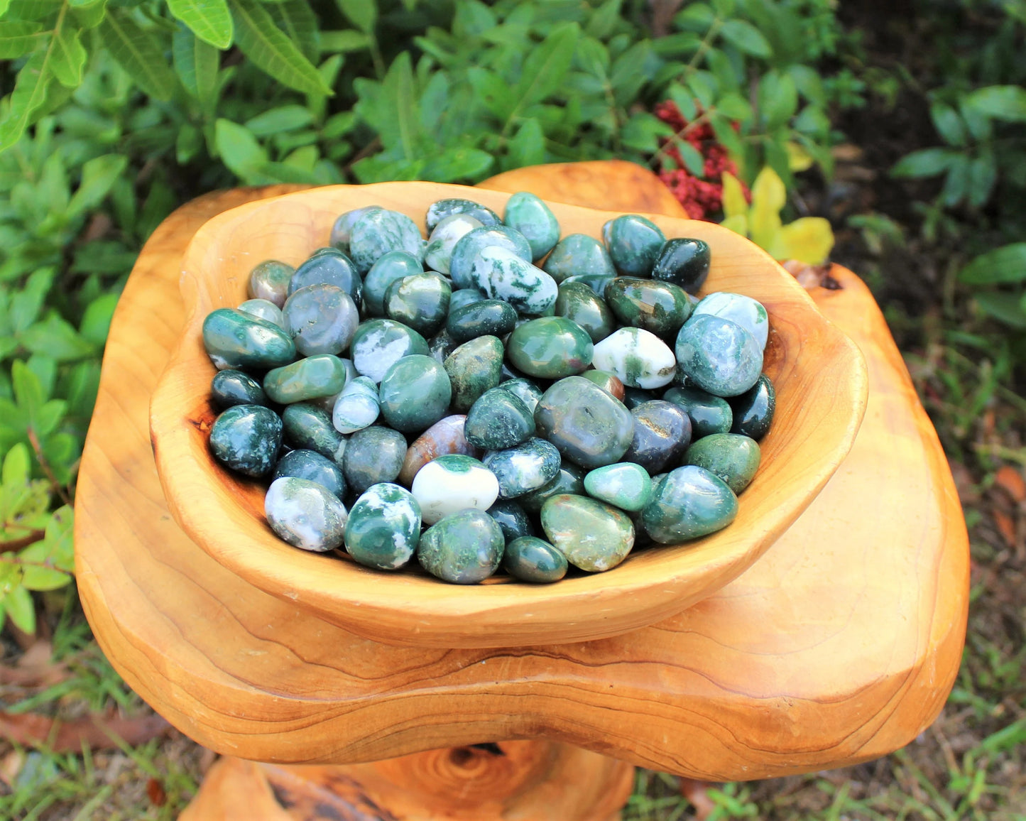 Moss Agate Grade Tumbled Stones