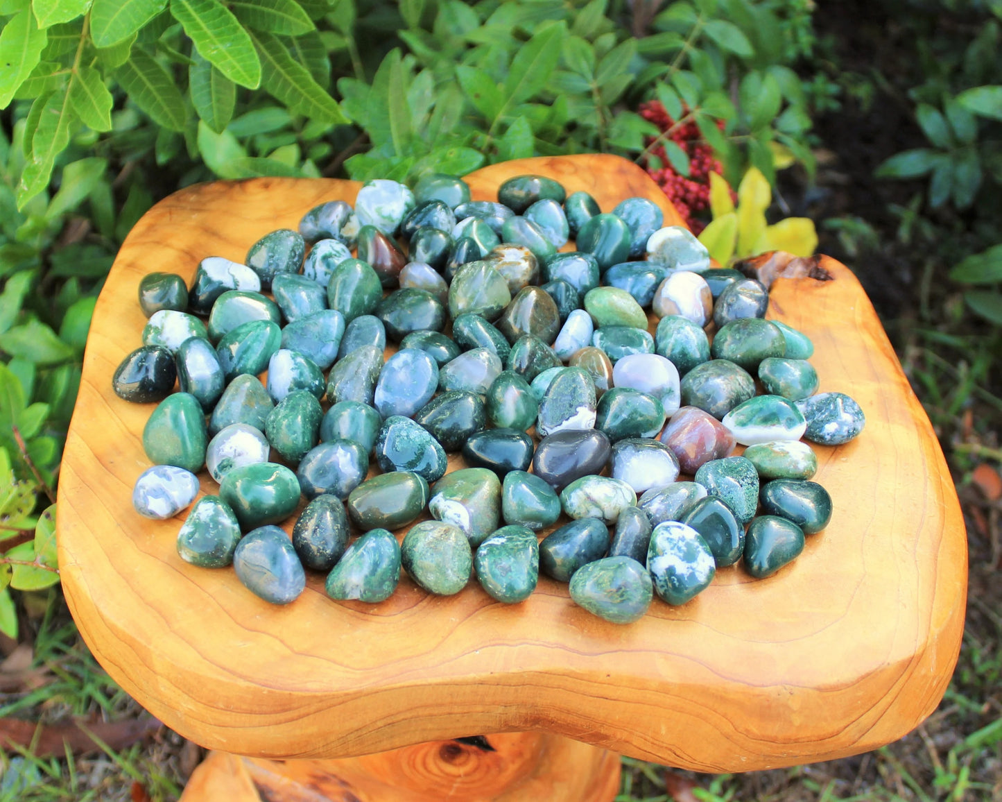Moss Agate Grade Tumbled Stones