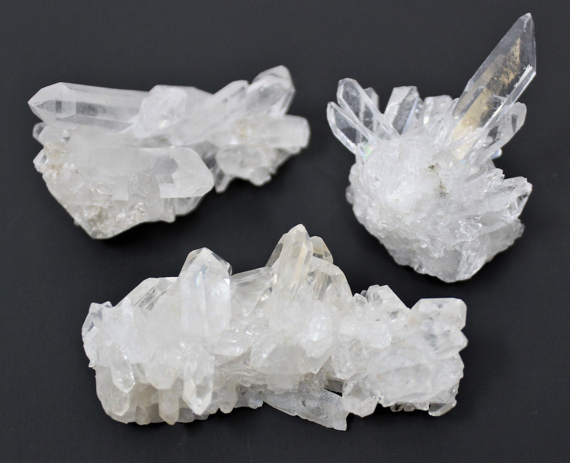 Natural Clear Quartz Crystal Clusters
