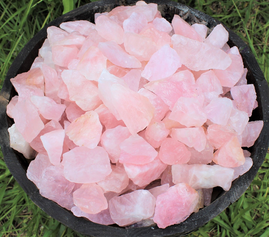 Pack Of 5 Rose Quartz Rough Natural Stones