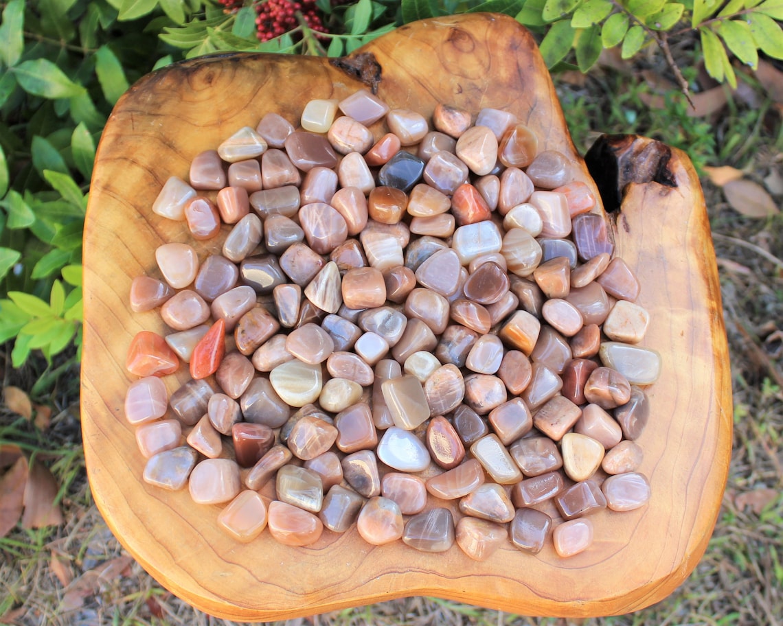Peach Moonstone Tumbled Stones