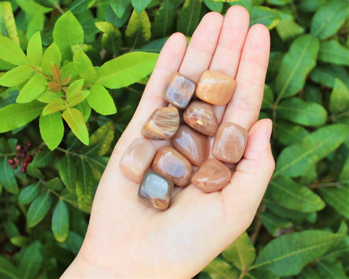 Peach Moonstone Tumbled Stones