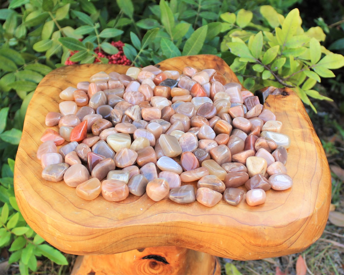 Peach Moonstone Tumbled Stones