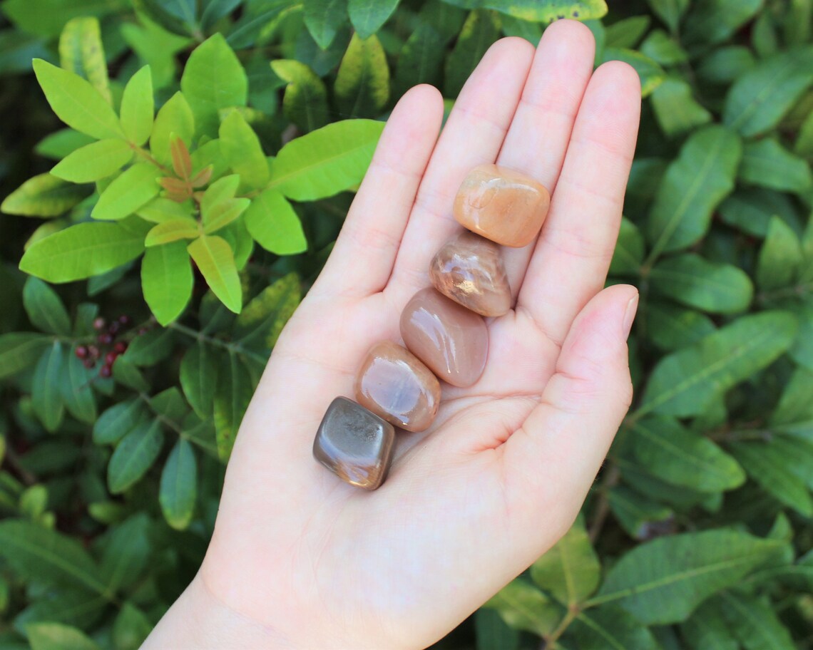 Peach Moonstone Tumbled Stones