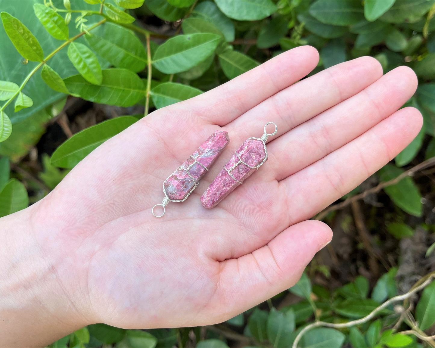 Thulite Wire Wrapped Pendant