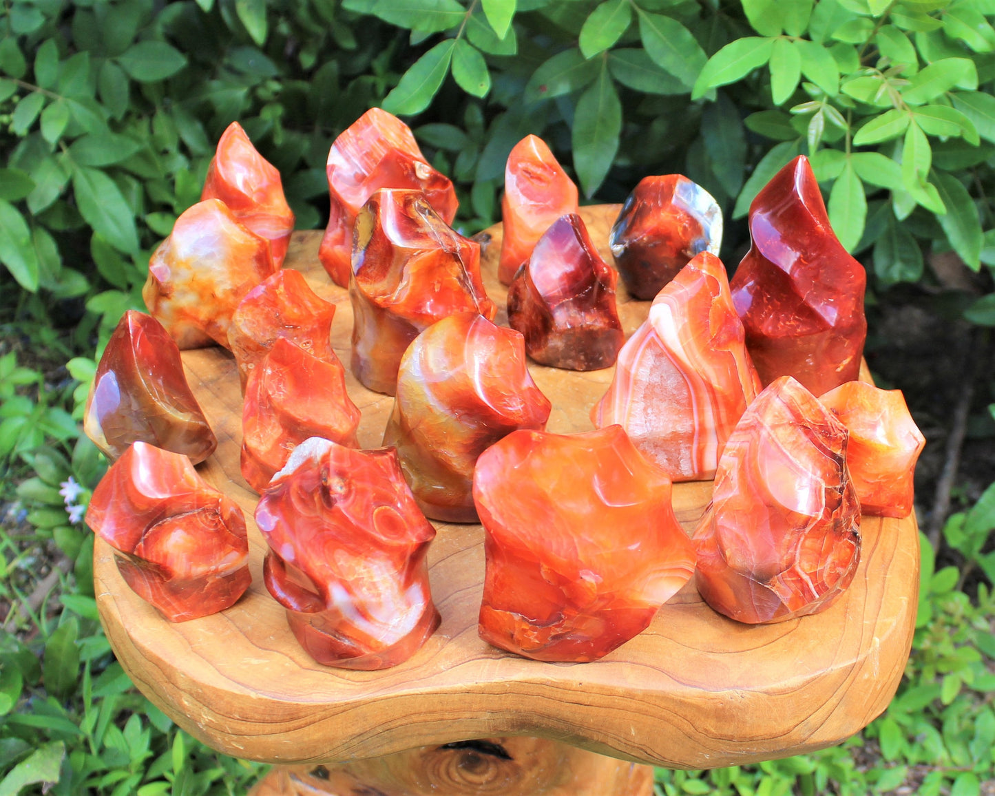 Polished Carnelian Flame Crystal