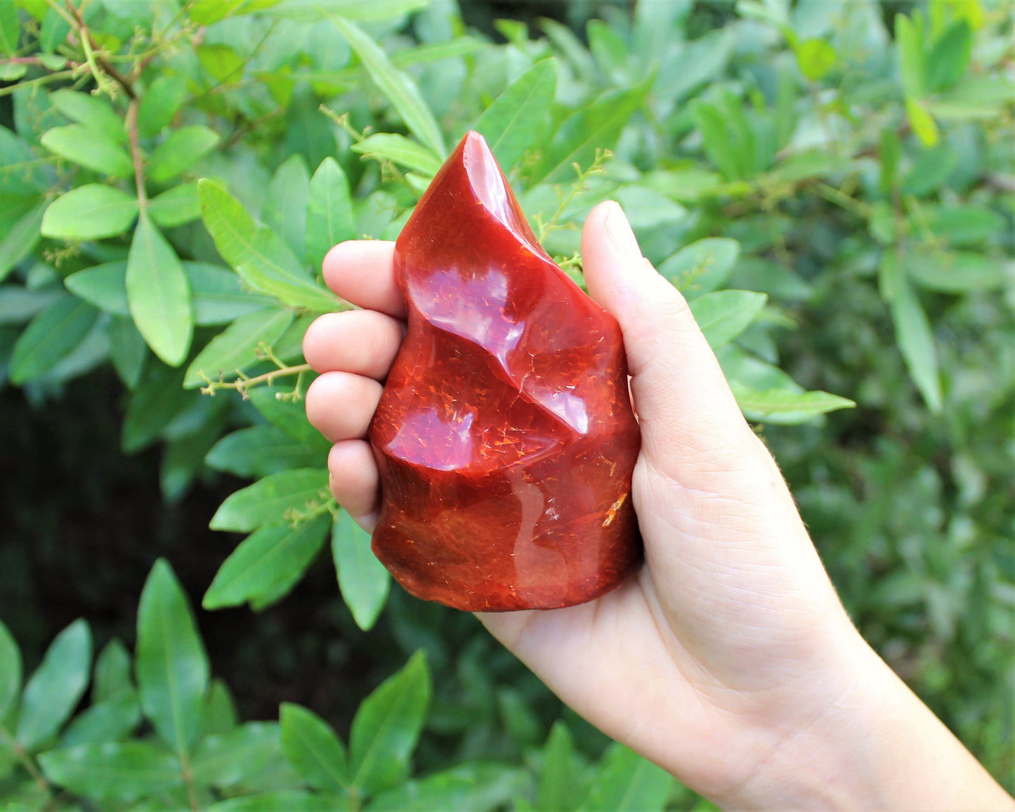 Polished Carnelian Flame Crystal