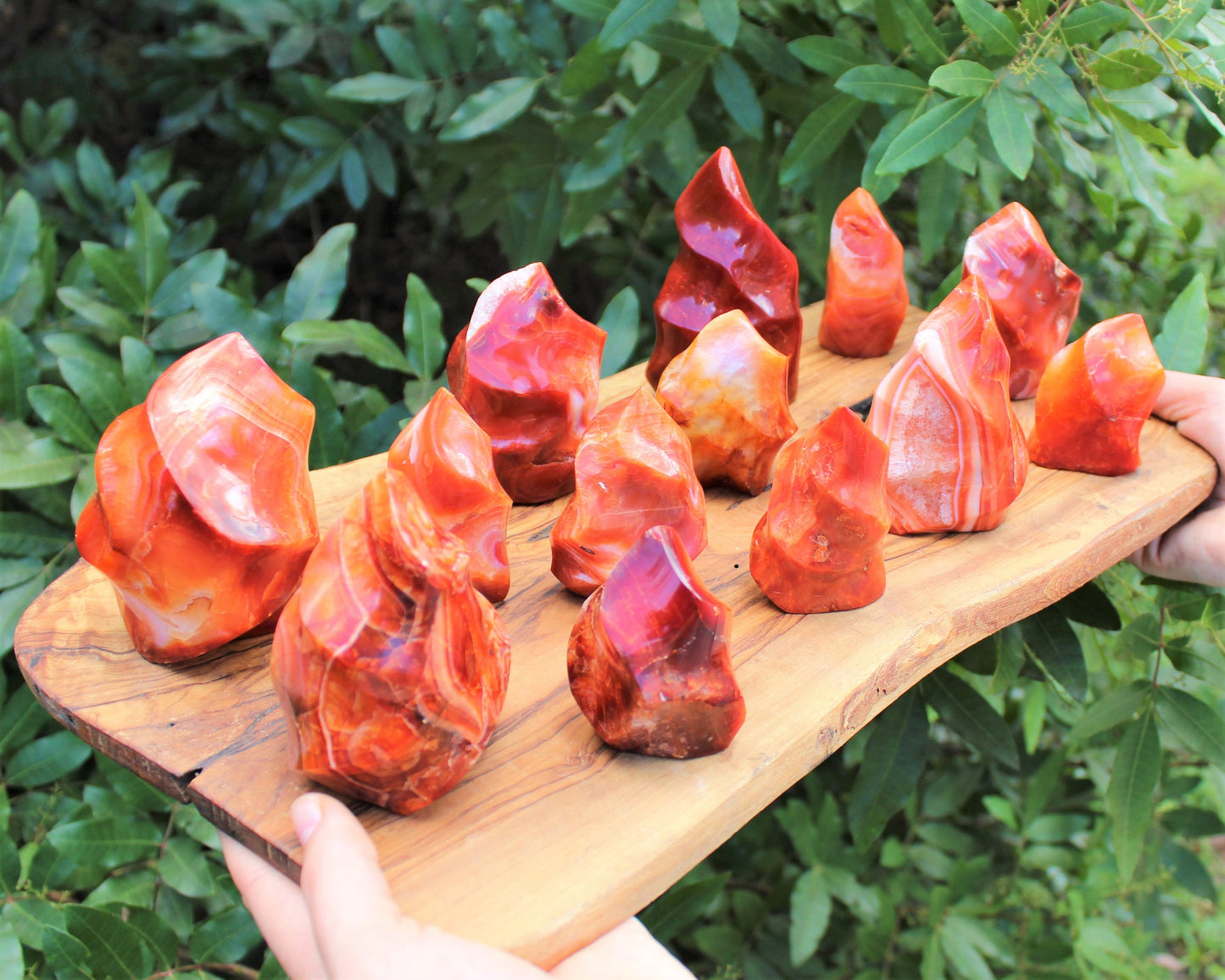 Polished Carnelian Flame Crystal