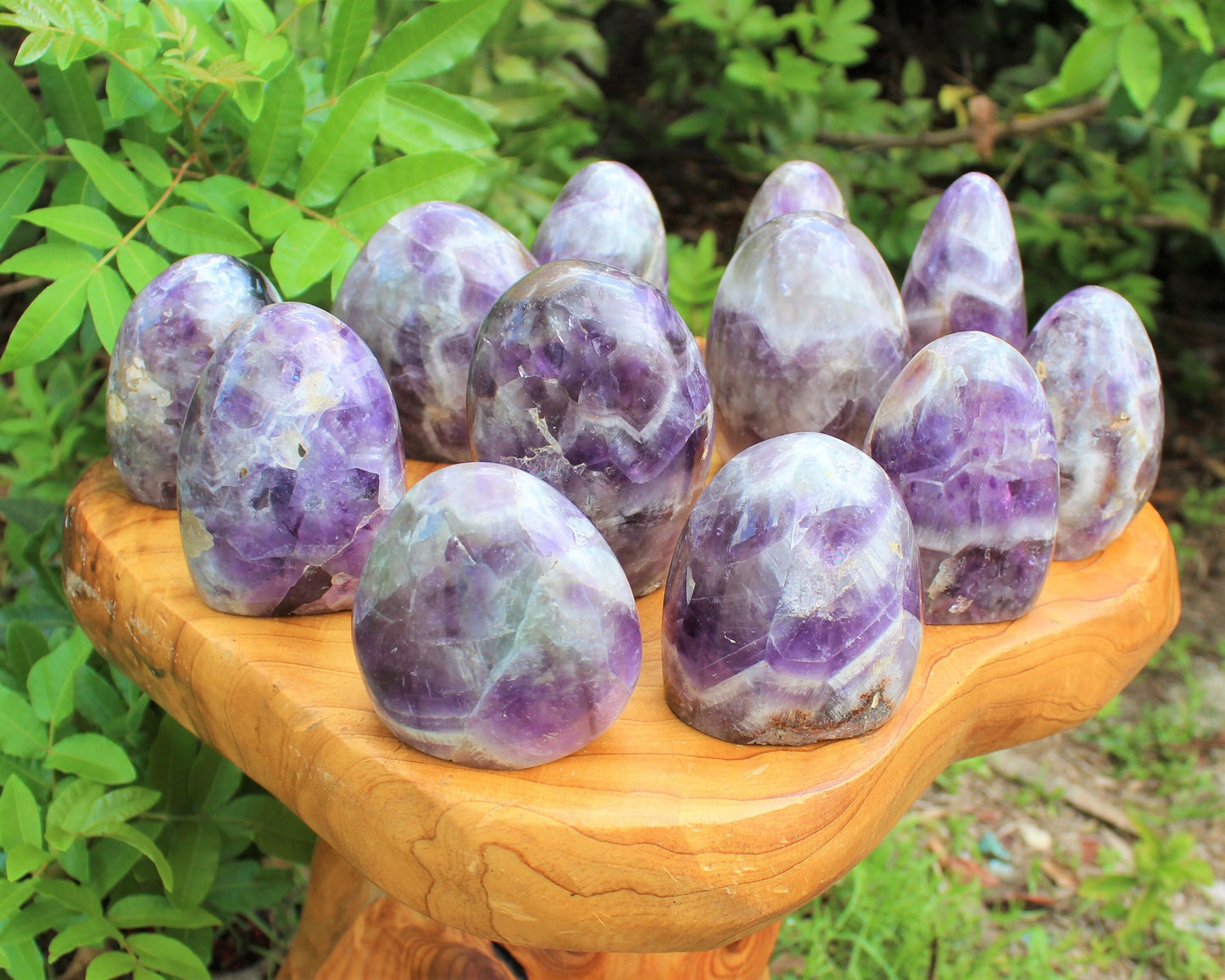Polished Chevron Amethyst Stones