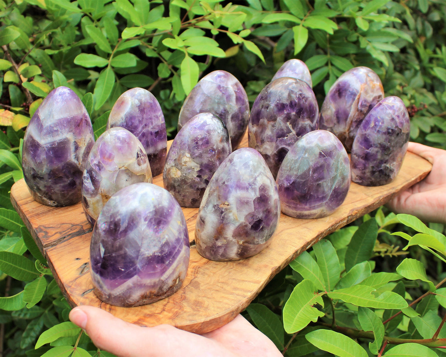 Polished Chevron Amethyst Stones