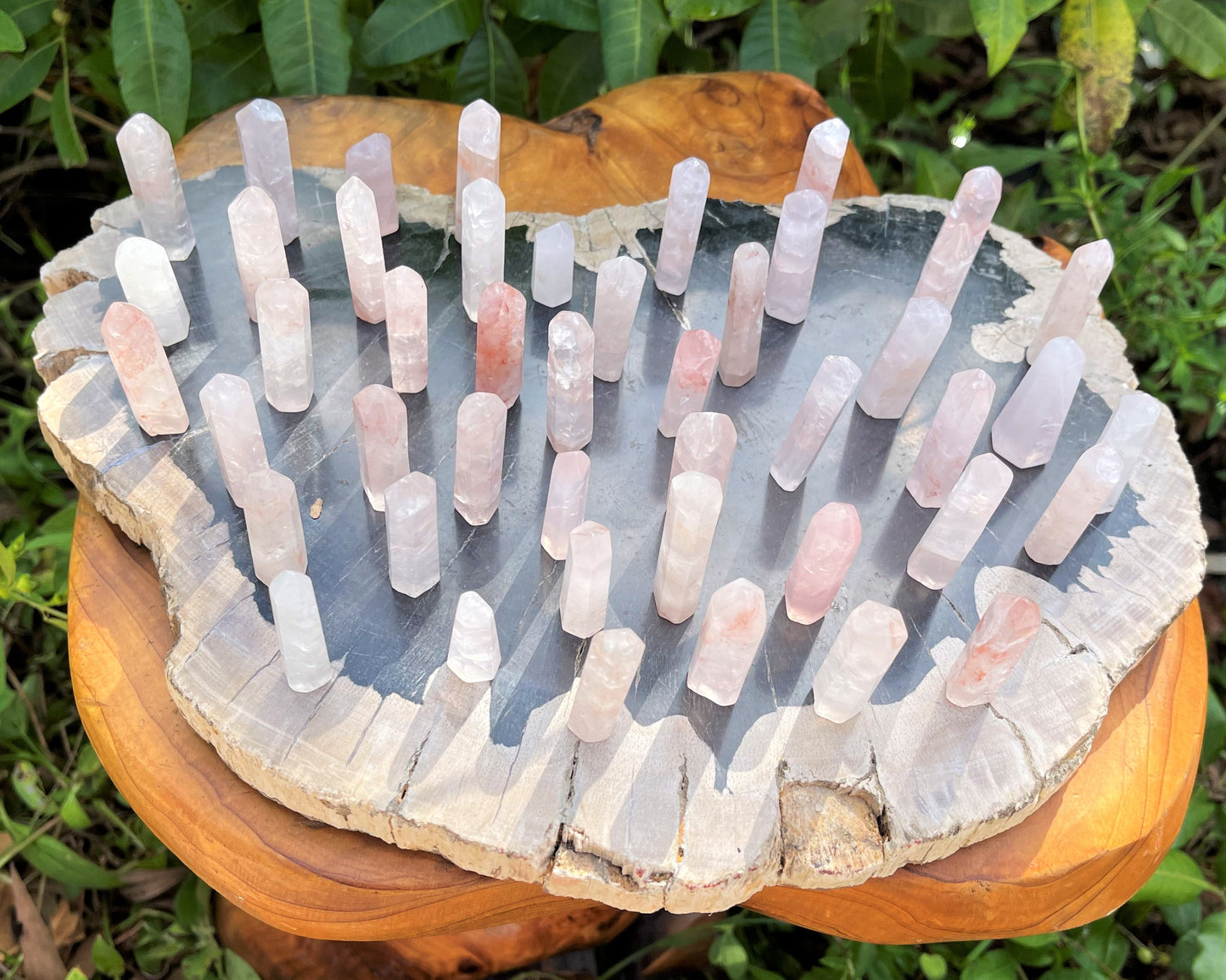 Polished Rose Quartz Towers