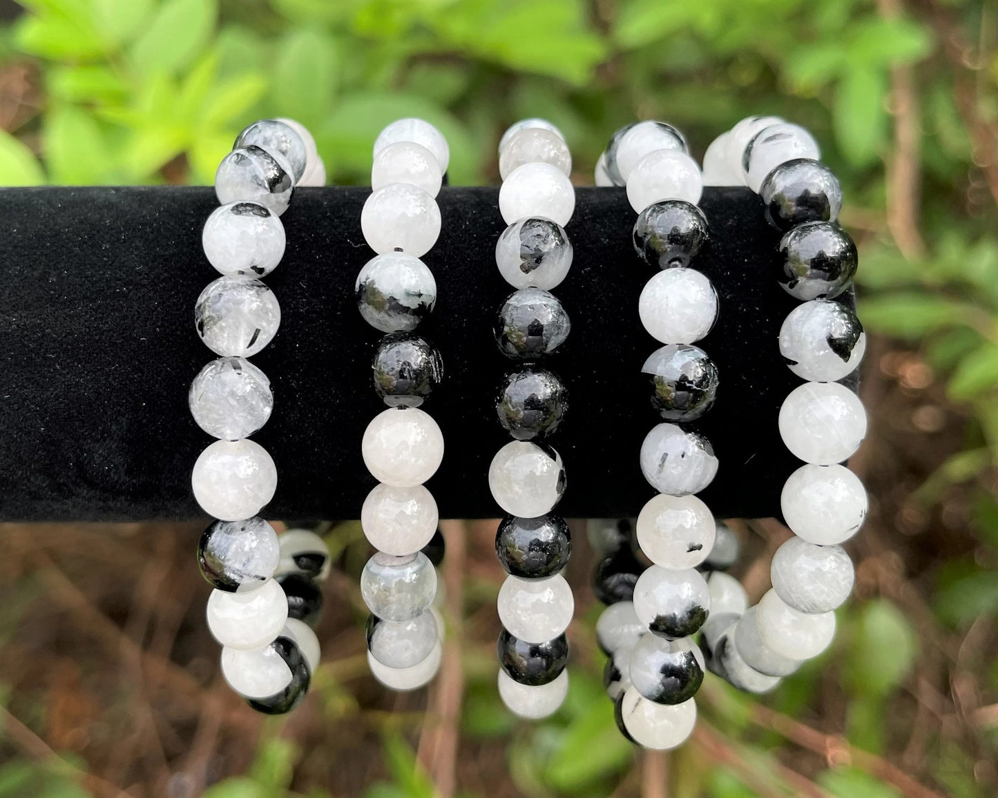 Quartz With Tourmaline Bead Bracelet