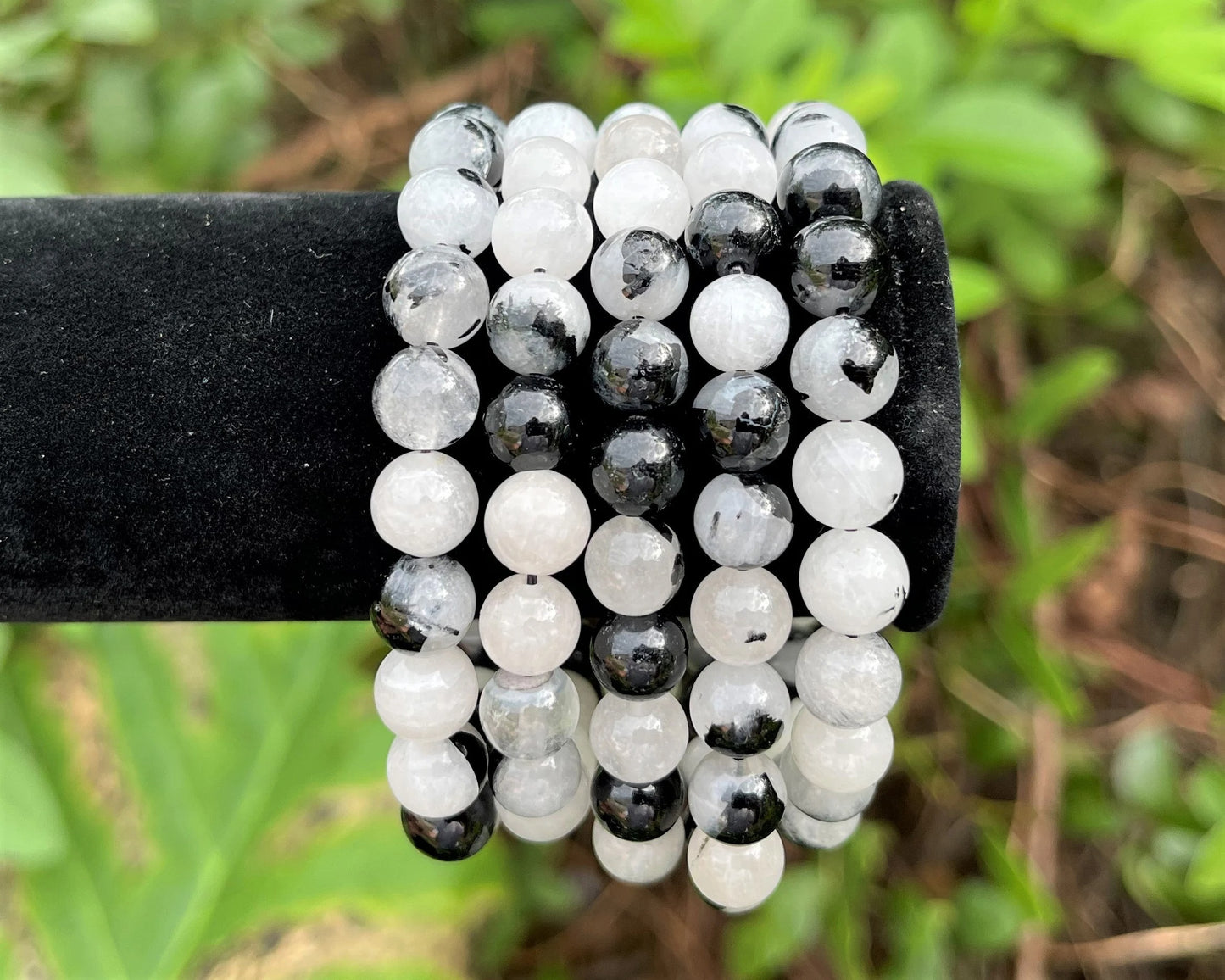 Quartz With Tourmaline Bead Bracelet