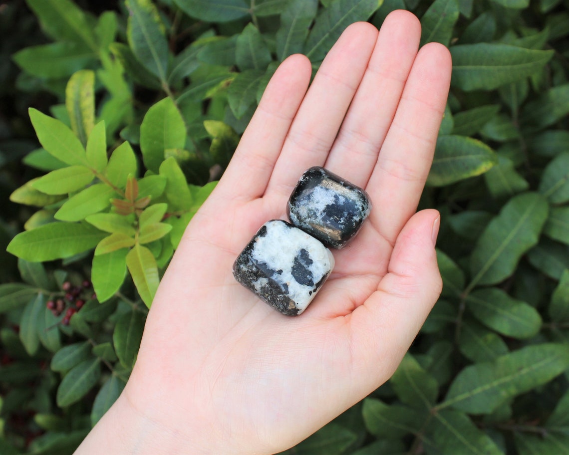 Quartz With Tourmaline Tumbled Stones