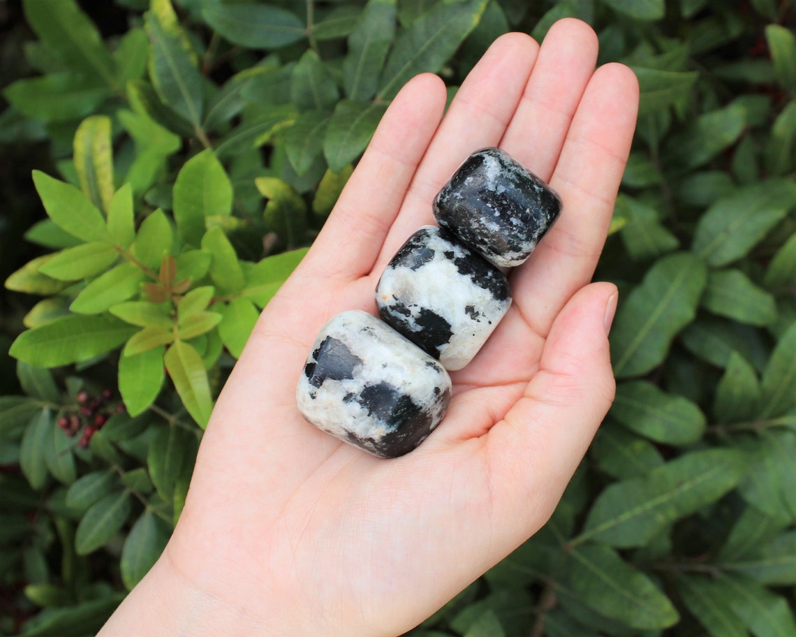 Quartz With Tourmaline Tumbled Stones
