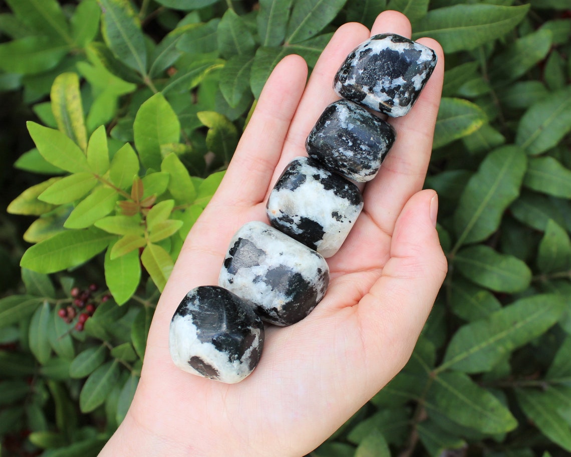 Quartz With Tourmaline Tumbled Stones