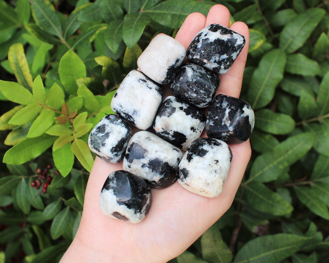 Quartz With Tourmaline Tumbled Stones