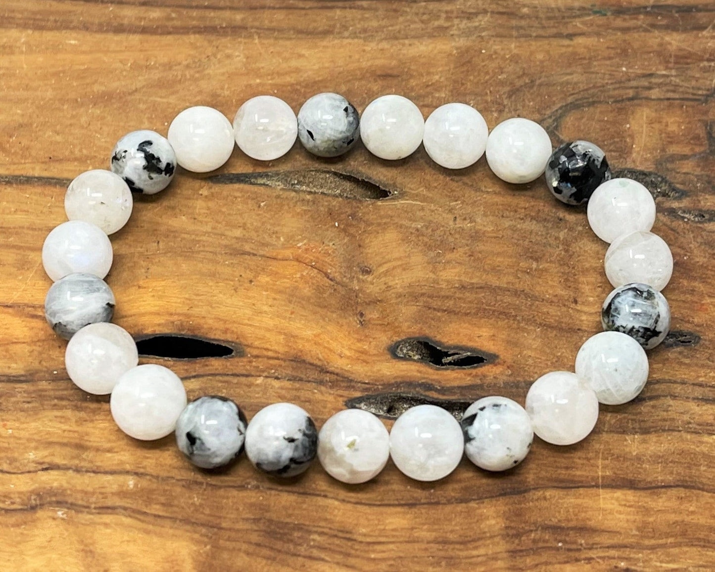 Rainbow Moonstone Bead Bracelet