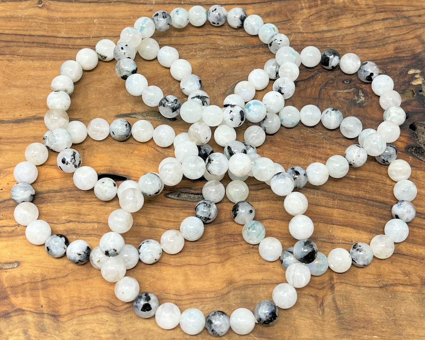 Rainbow Moonstone Bead Bracelet