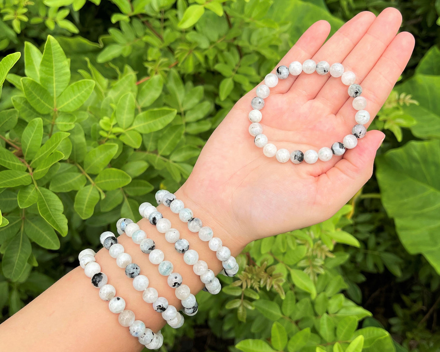 Rainbow Moonstone Bead Bracelet