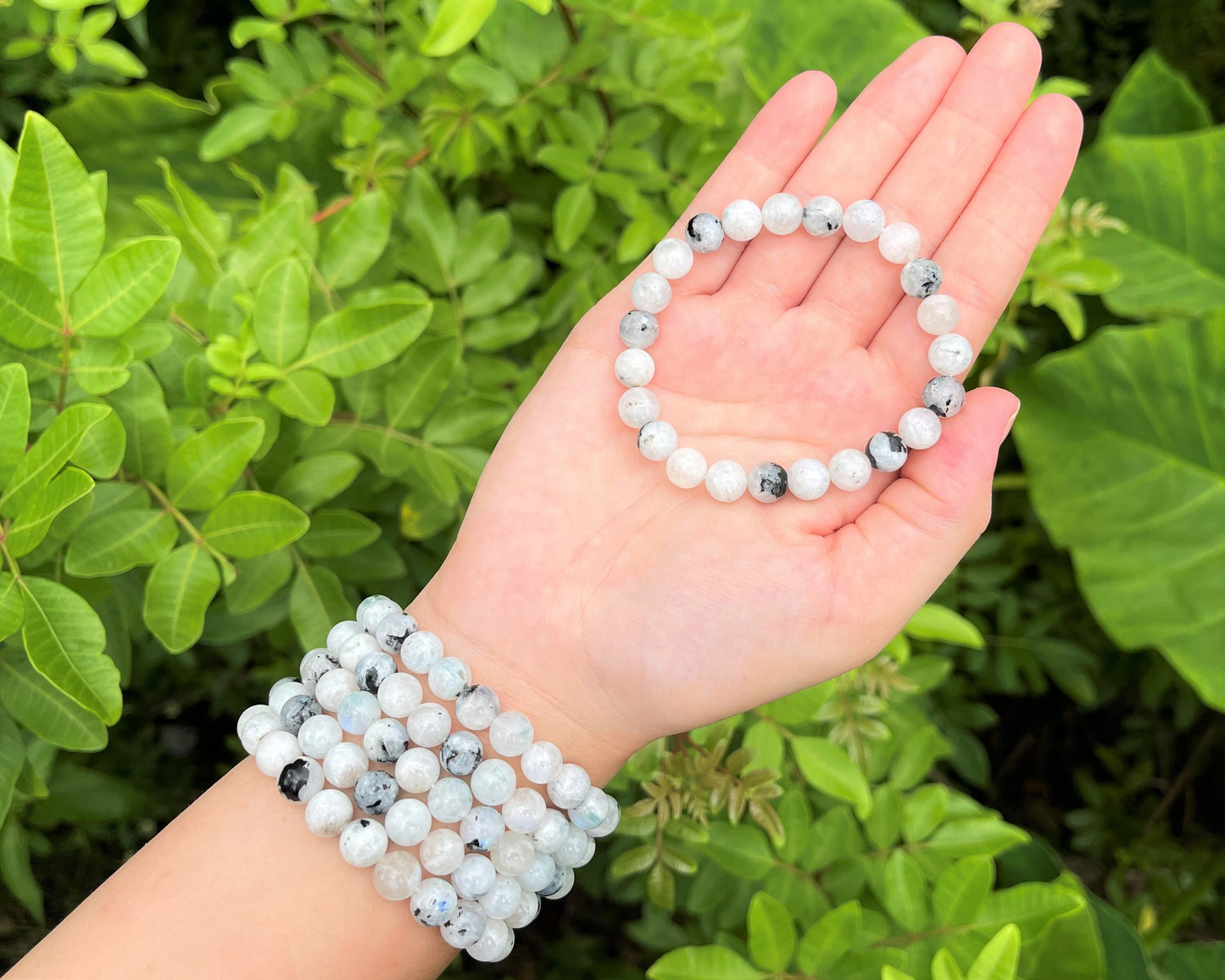 Rainbow Moonstone Bead Bracelet