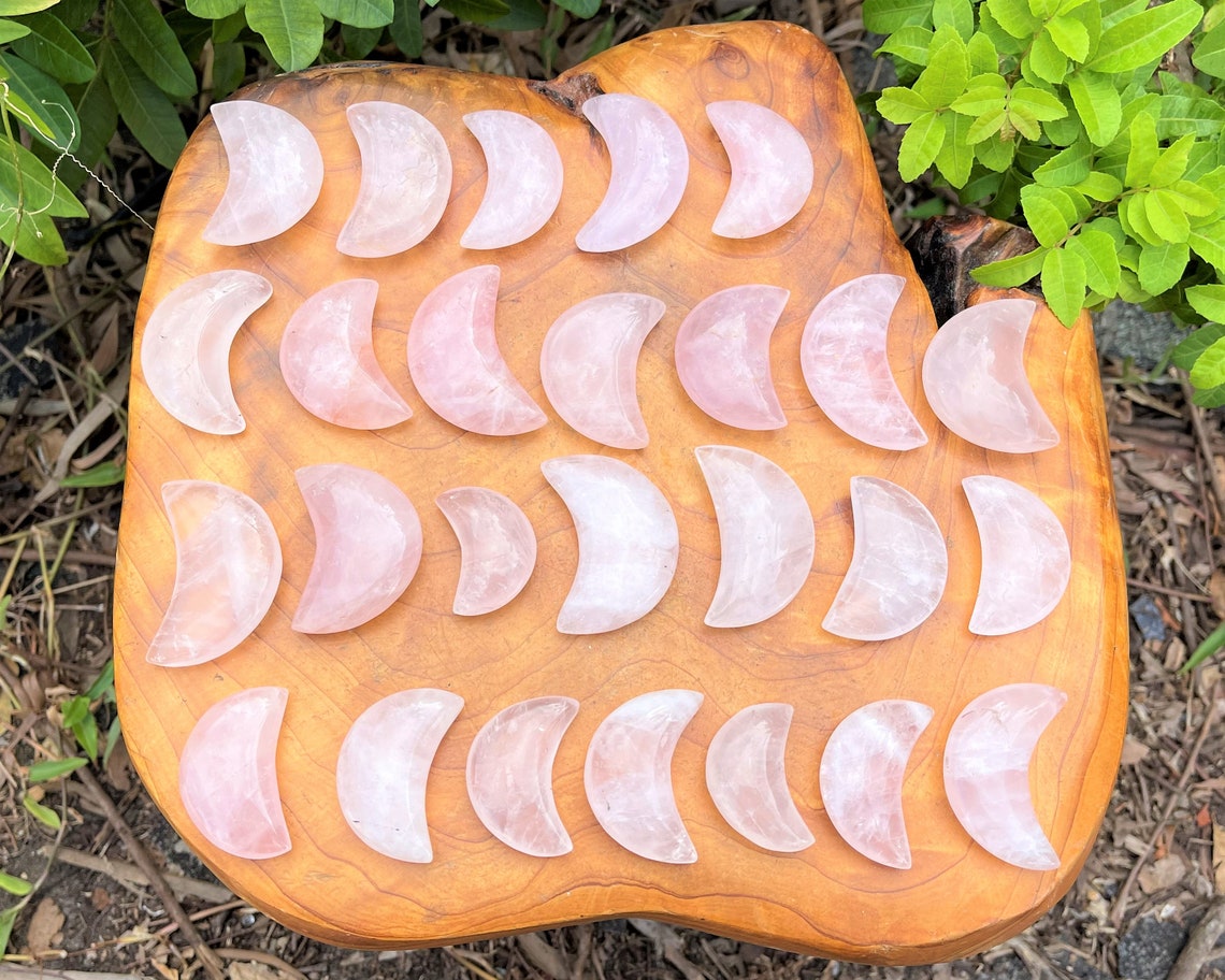 Rose Quartz Crystal Moon