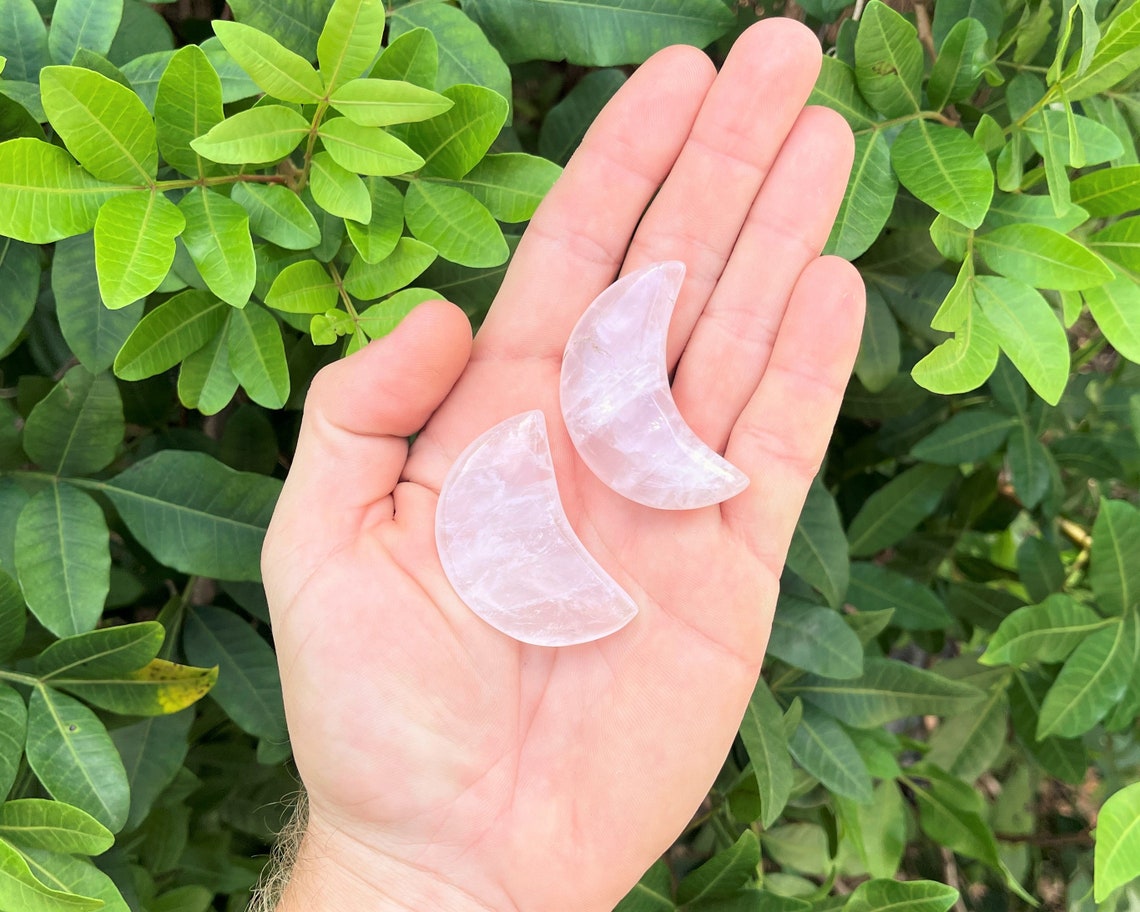 Rose Quartz Crystal Moon