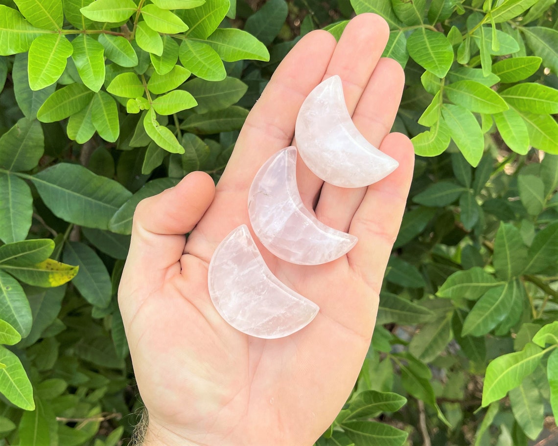 Rose Quartz Crystal Moon