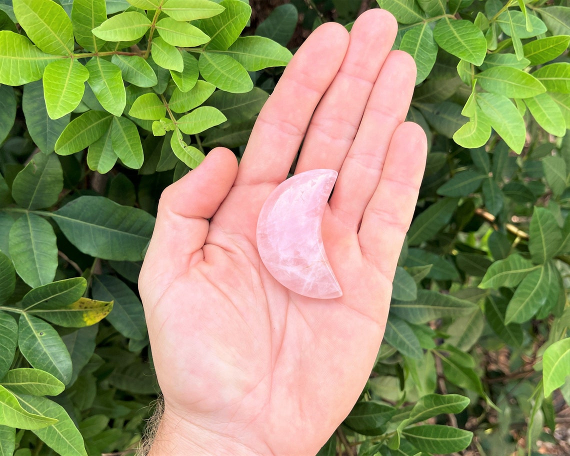 Rose Quartz Crystal Moon