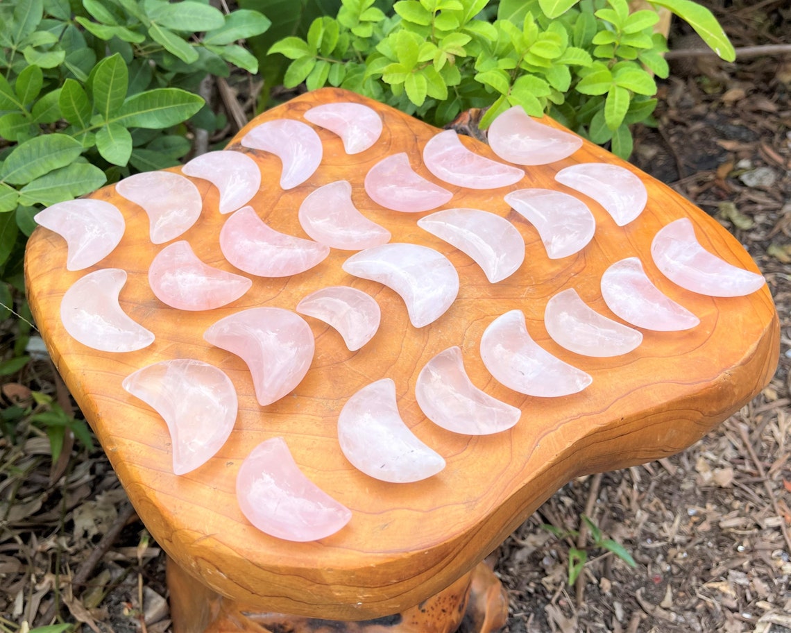 Rose Quartz Crystal Moon